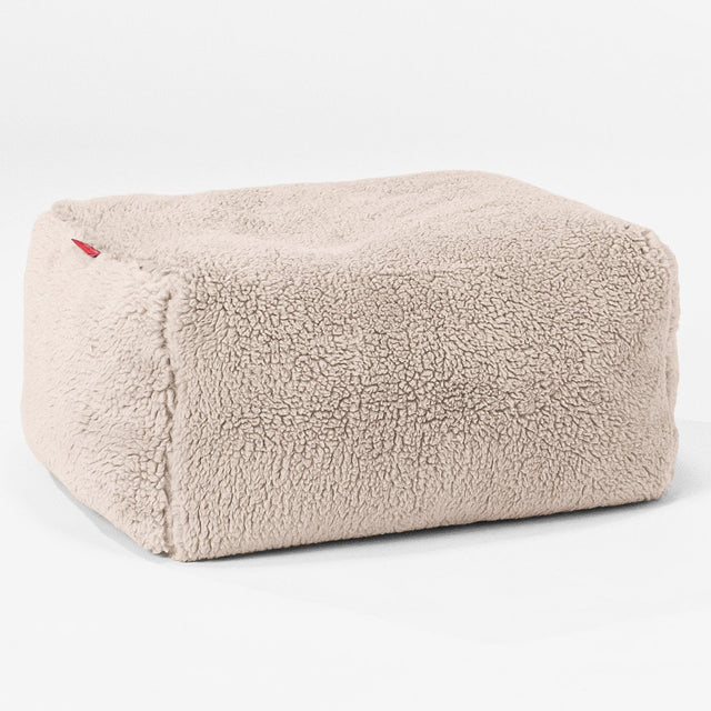 Fußhocker Pouf - Teddy Kunstfell Nerzfarben 01