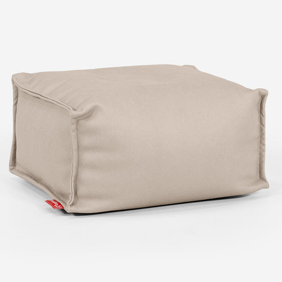 Fußhocker Pouf - Veganes Leder Elfenbein 01