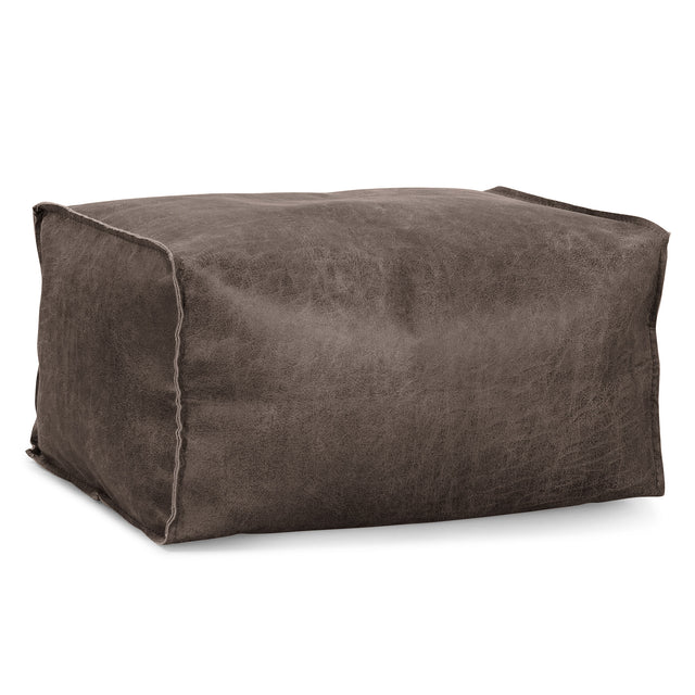 Fußhocker Pouf - Vintage Leder Schiefergrau 01