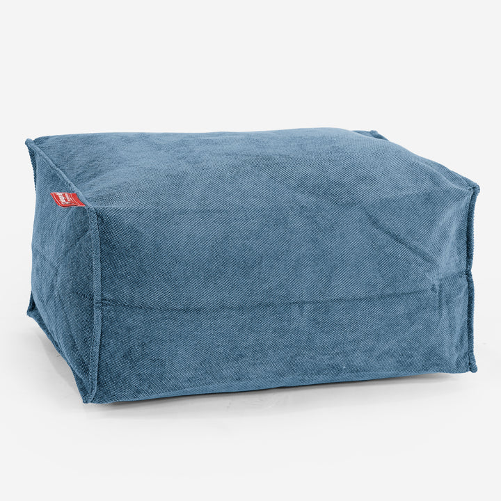 Fußhocker Pouf - Waffelgewebe Türkis 01