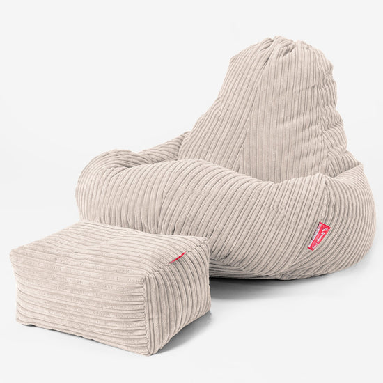 Ultra Lux Gaming Sitzsack -  Cord Elfenbein 02