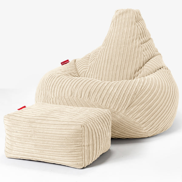 Gaming Sitzsack Sessel - Cord Creme 01
