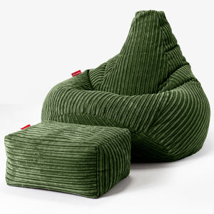 Gaming Sitzsack Sessel - Cord Nadelwaldgrün