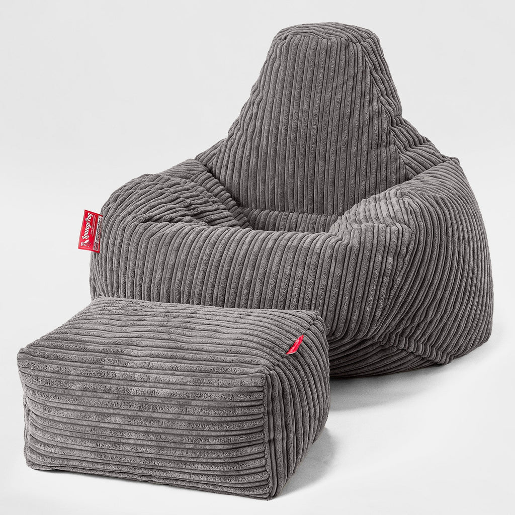 Tropfen Sitzsack - Cord Schiefergrau 02