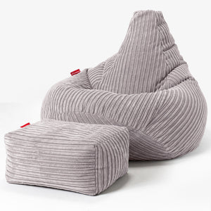 Gaming Sitzsack Sessel - Cord Silbergrau