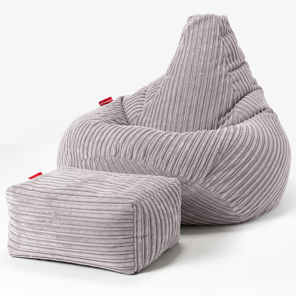 Gaming Sitzsack Sessel - Cord Silbergrau 01