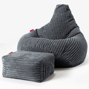 Gaming Sitzsack Sessel - Cord Schiefergrau