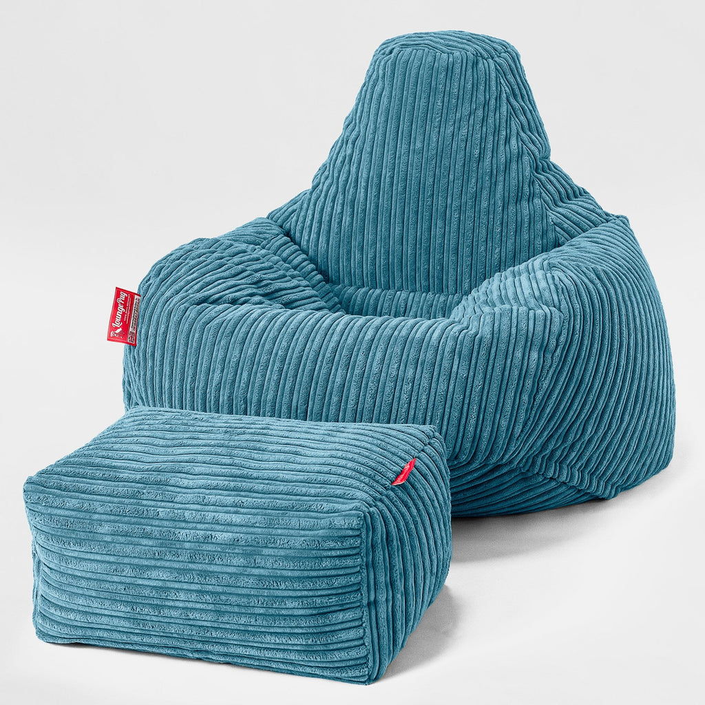 Tropfen Sitzsack - Cord Türkis 02
