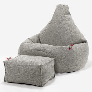 Gaming Sitzsack Sessel - Interalli Wolle Silber