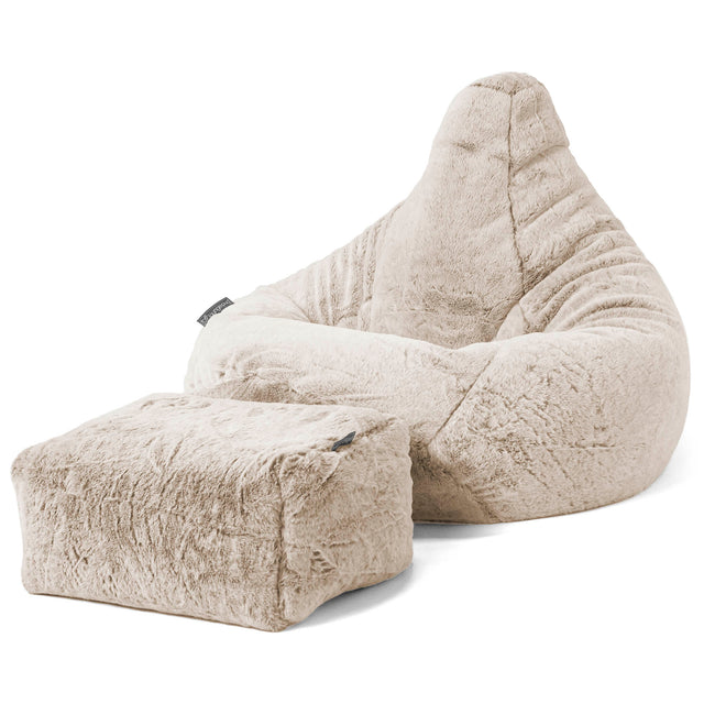 Gaming Sitzsack Sessel - Kaninchen Kunstfell Goldbraun 01