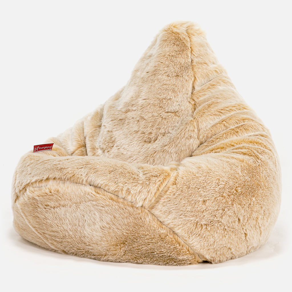 Gaming Sitzsack Sessel - Kunstfell Weiß 02