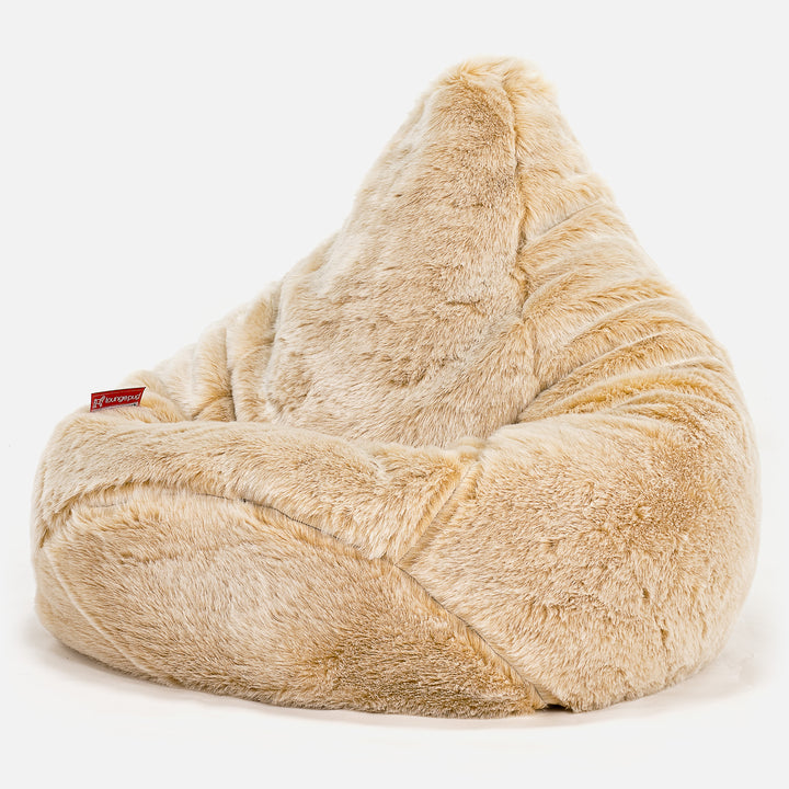 Gaming Sitzsack Sessel - Kunstfell Weiß 02