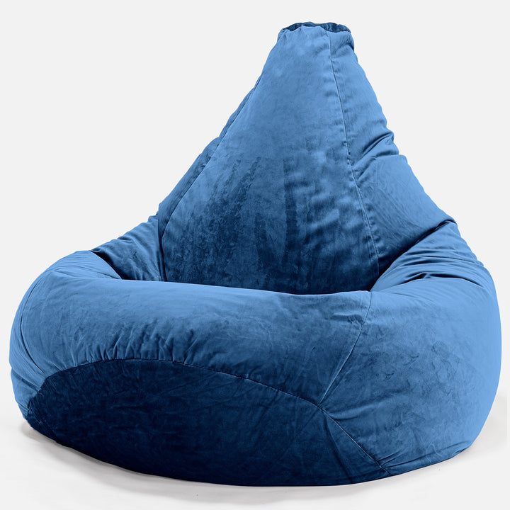 Gaming Sitzsack Sessel - Samt Marineblau 02