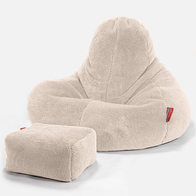 Ultra Lux Gaming Sitzsack - Teddy Kunstfell Creme 02