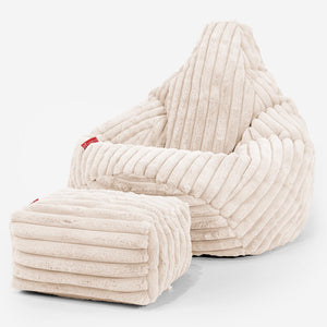 Gaming Sitzsack Sessel - Ultra Plüsch Cord Creme