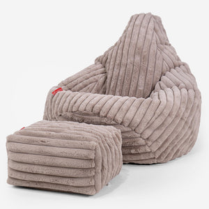 Gaming Sitzsack Sessel - Ultra Plüsch Cord Nerzfarben