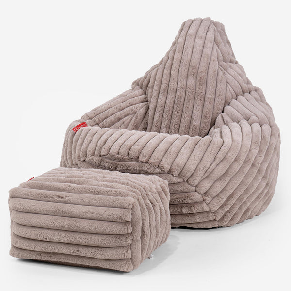 Gaming Sitzsack Sessel - Ultra Plüsch Cord Nerzfarben 01