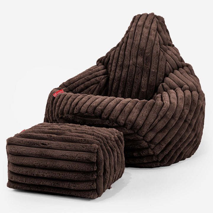 Chilly Pilley® Cord Sitzsack Mit Rückenlehne - Bequemer Bodensessel Für Gaming & Wohnzimmer
