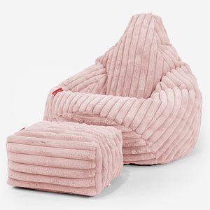 Gaming Sitzsack Sessel - Ultra Plüsch Cord Pastellrosa