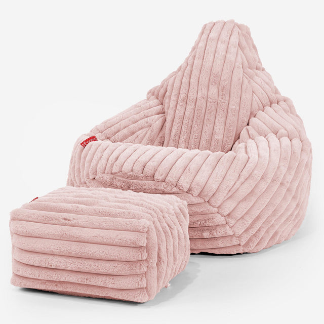 Gaming Sitzsack Sessel - Ultra Plüsch Cord Pastellrosa 01