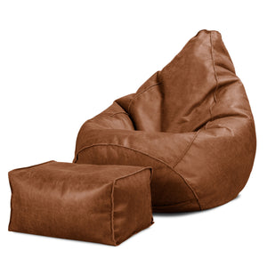 Gaming Sitzsack Sessel - Vintage Leder Karamell