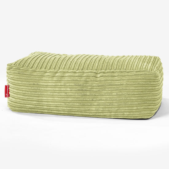 Groß Fußhocker Pouf - Cord Hellgrün 01