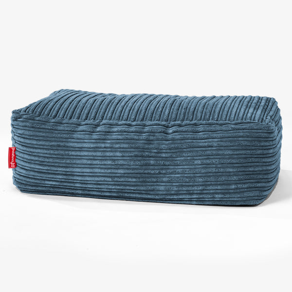 Groß Fußhocker Pouf - Cord Marineblau 01