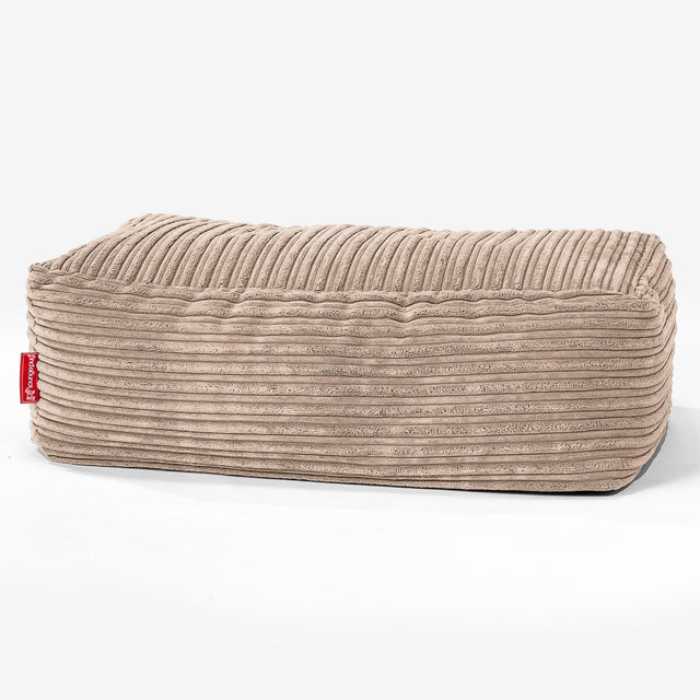 Groß Fußhocker Pouf - Cord Sand 01