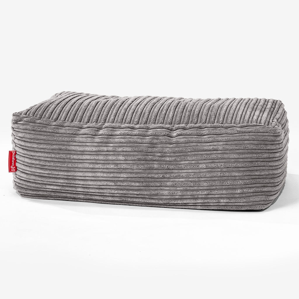 Groß Fußhocker Pouf - Cord Schiefergrau 01