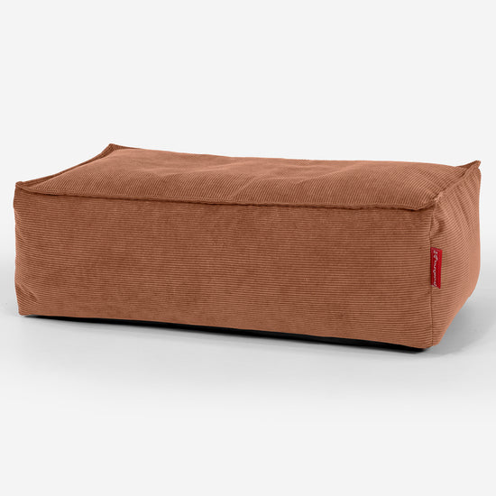 Groß Fußhocker Pouf - Feincord Bernsteinfarbe 01