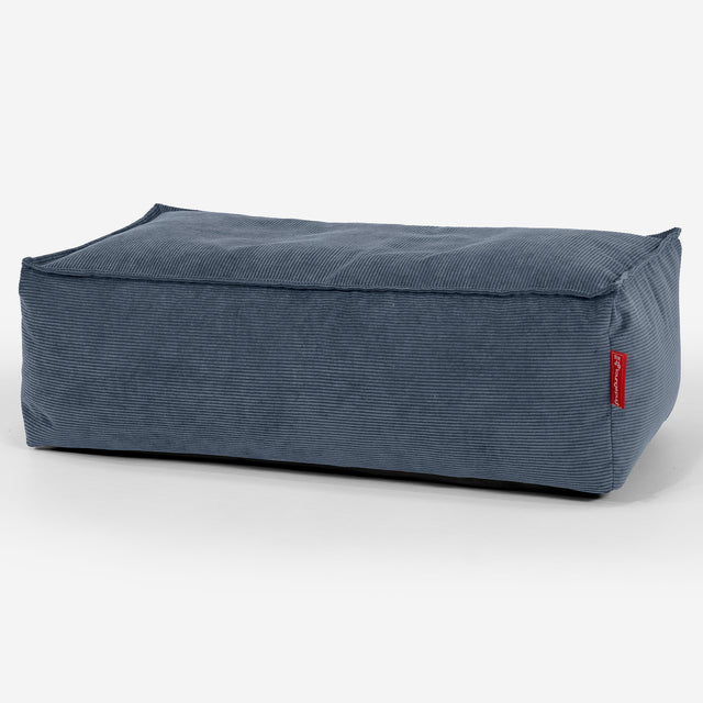 Groß Fußhocker Pouf - Feincord Marineblau 01