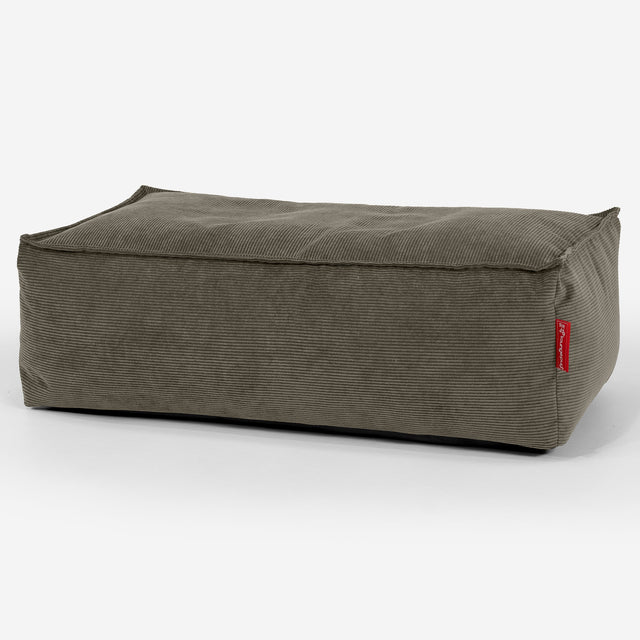 Groß Fußhocker Pouf - Feincord Olivgrün 01