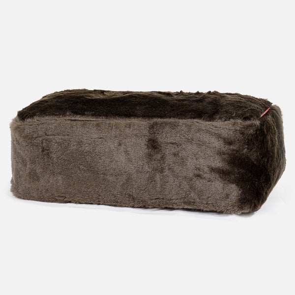 Groß Fußhocker Pouf - Kunstfell Braun 01