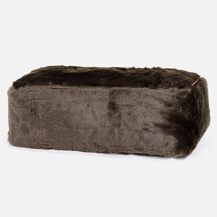 Groß Fußhocker Pouf - Kunstfell Braun 01