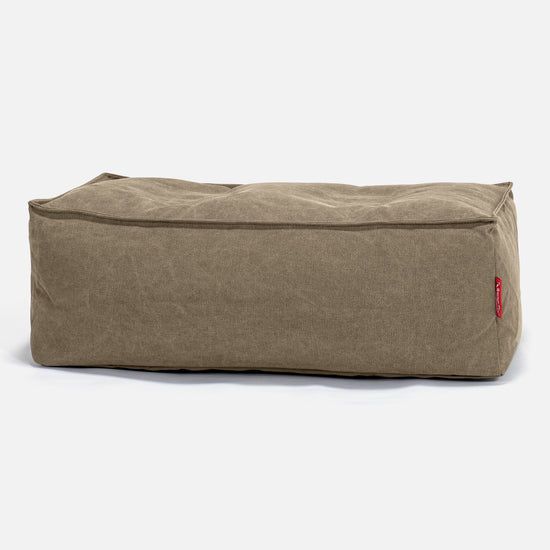 Groß Fußhocker Pouf - Stonewashed-stoff Erde Braun 01