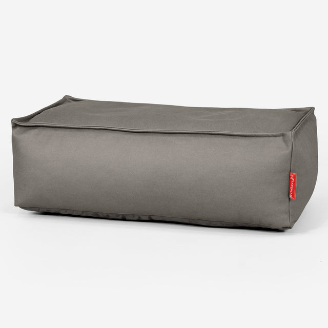 Groß Fußhocker Pouf - Veganes Leder Grau 01