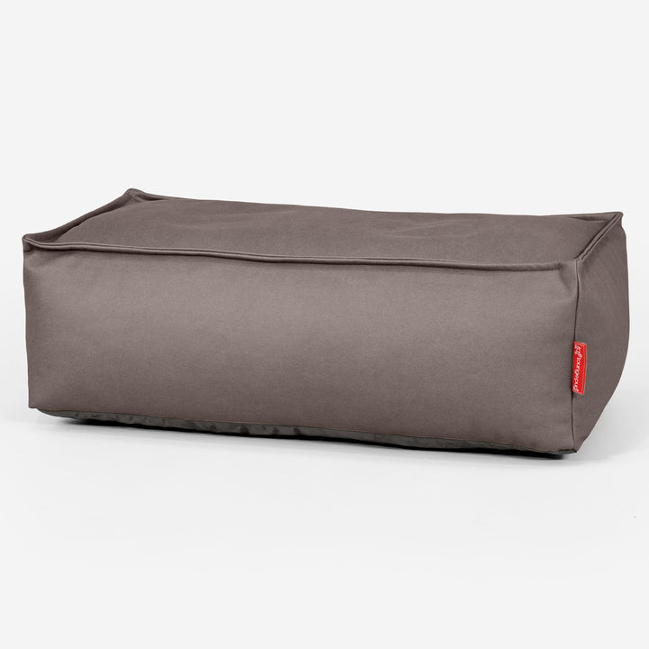 Groß Fußhocker Pouf - Veganes Leder Schoko 01