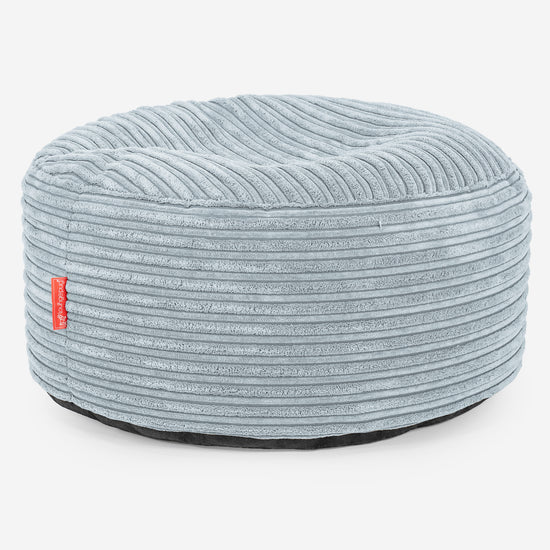 Großer runder Fußhocker - Cord Baby Blau 01