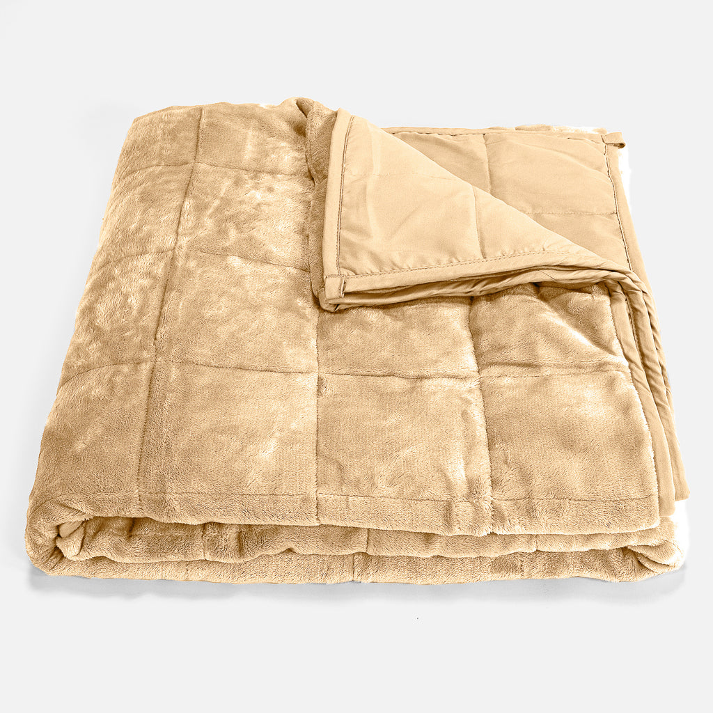 Gewichtsdecke für Erwachsene - Flanell-Fleece Nerzfarben 01