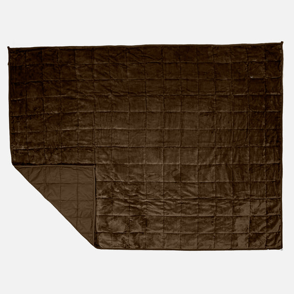 Gewichtsdecke für Erwachsene - Flanell-Fleece Braungrau 01