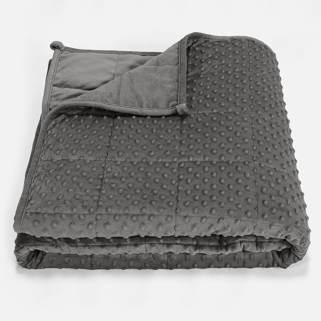 Gewichtsdecke für Erwachsene - Fleece-Gepunktet Grau 01