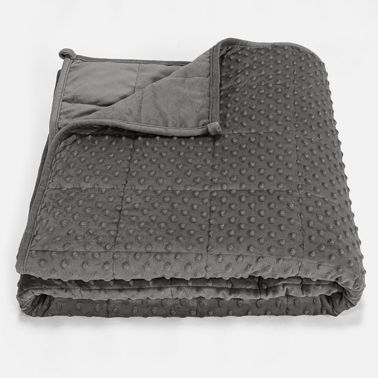 Gewichtsdecke für Erwachsene - Fleece-Gepunktet Grau 01