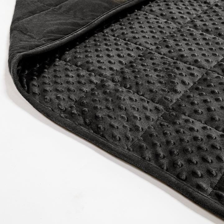 Gewichtsdecke für Erwachsene - Fleece-Gepunktet Grau 02