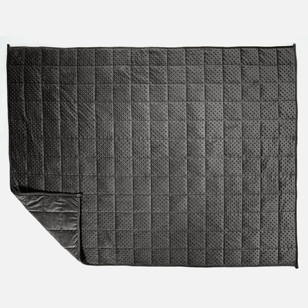 Gewichtsdecke für Erwachsene - Fleece-Gepunktet Grau 01