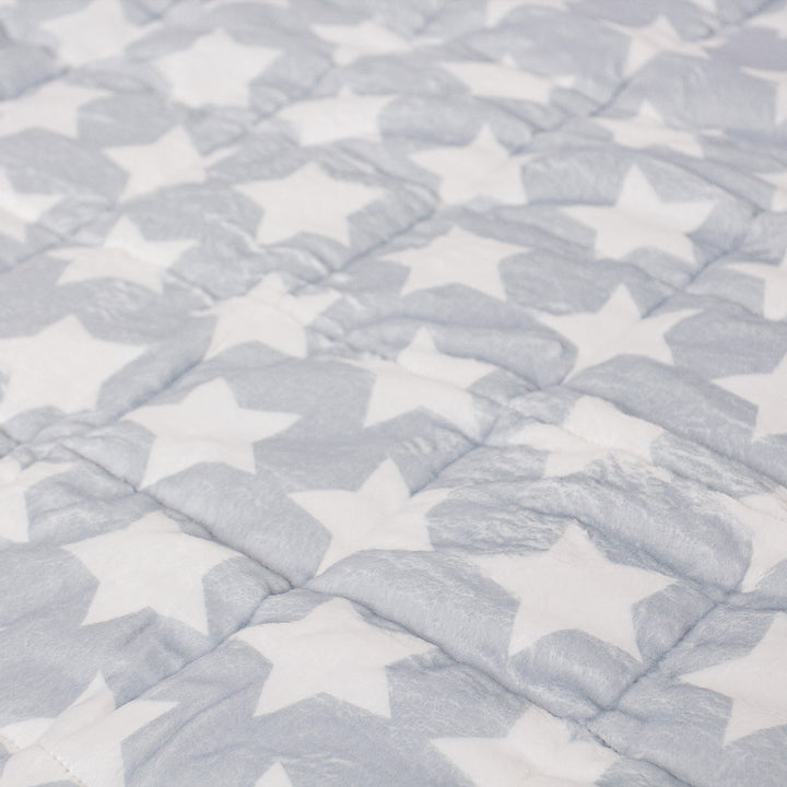 Gewichtsdecke für Kinder - Flanell-Fleece Grau Star 04