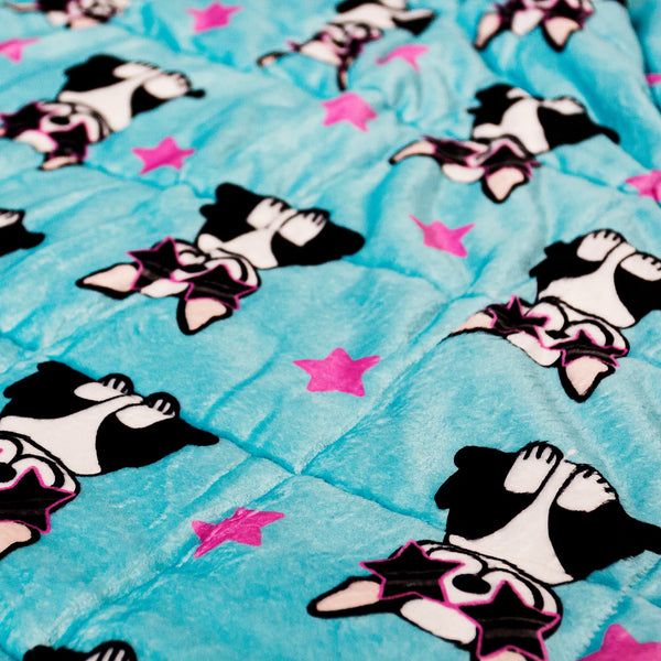 Gewichtsdecke für Kinder - Flanell-Fleece Mops Fabric Close-up Image