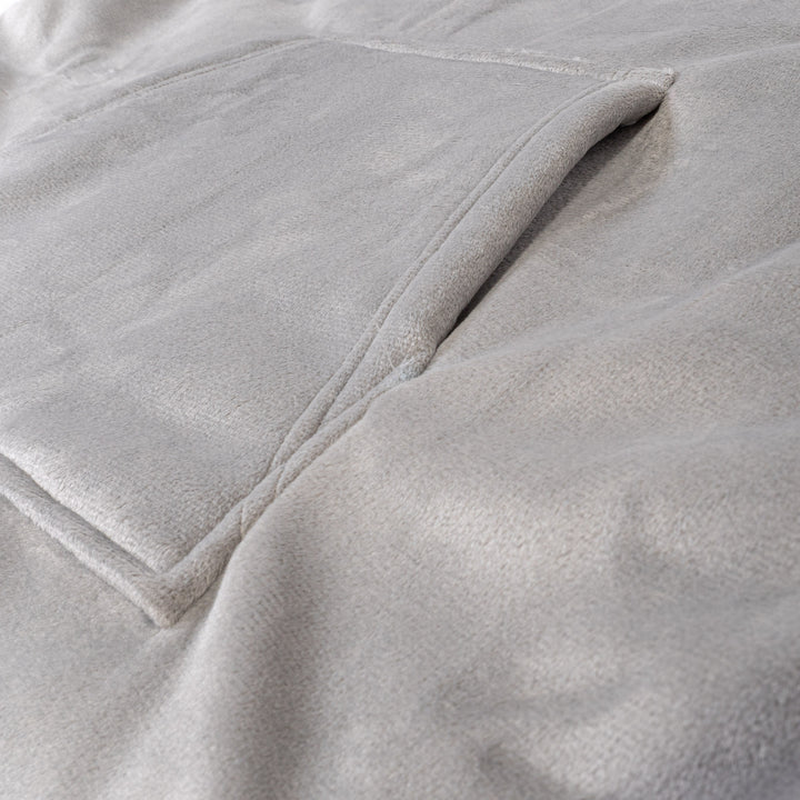 Hoodie Decke für Erwachsene - Fleece Grau 06