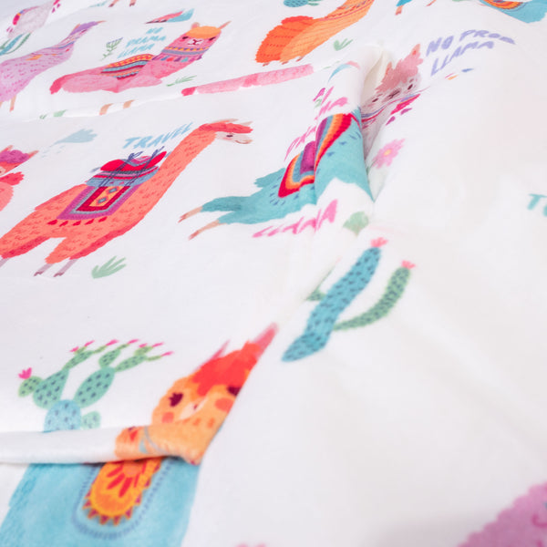 Hoodie Decke für Erwachsene - Fleece Lama Fabric Close-up Image
