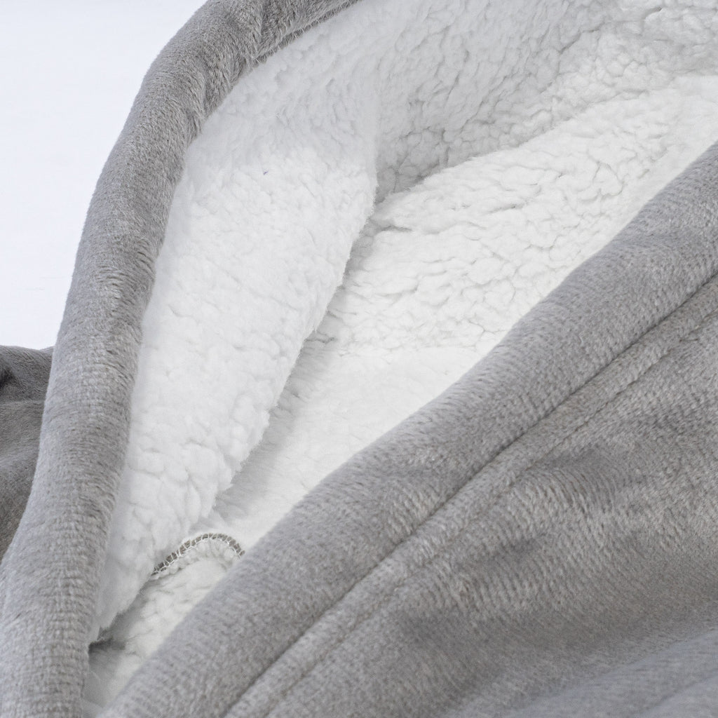 Hoodie Decke mit Reißverschluss für Erwachsene - Fleece Grau 06