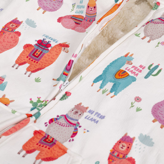 Hoodie Decke mit Reißverschluss für Erwachsene - Fleece Lama 05